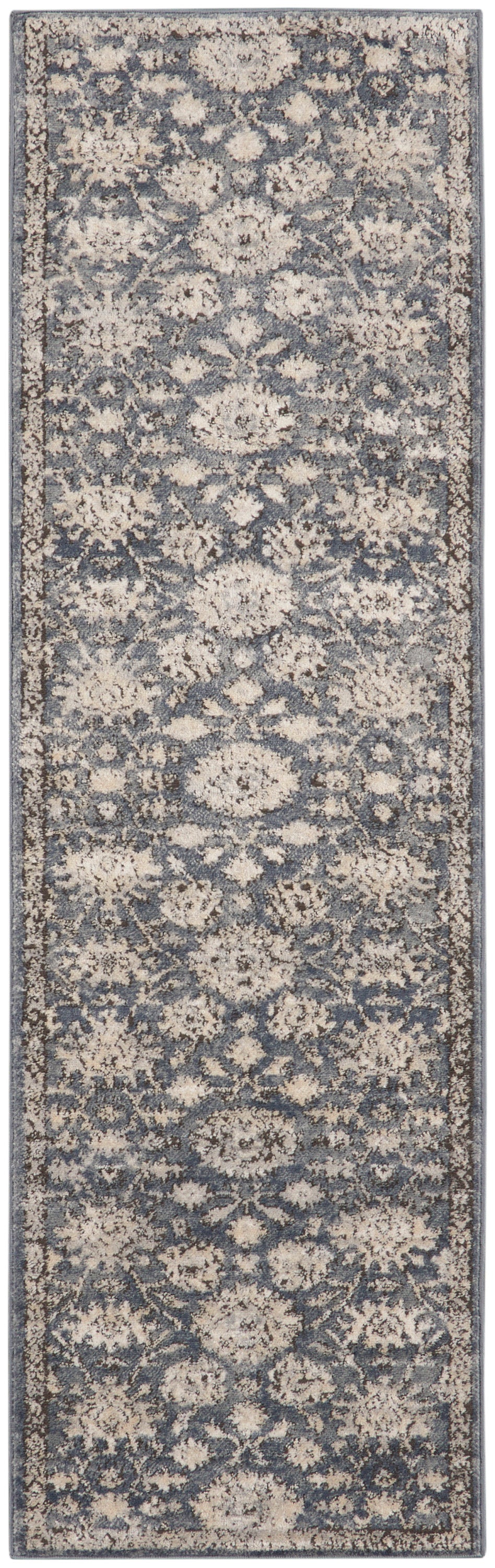 Nourison Quarry 2'2" x 7'6" Blue Beige Vintage Indoor Rug