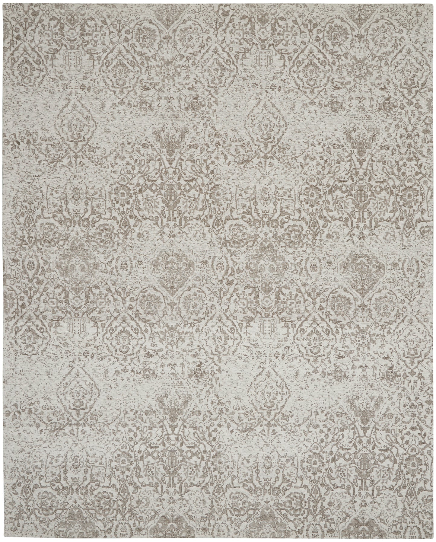 Nourison Damask 8' x 10' Ivory Farmhouse Indoor Rug