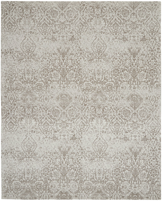 Nourison Damask 8' x 10' Ivory Farmhouse Indoor Rug