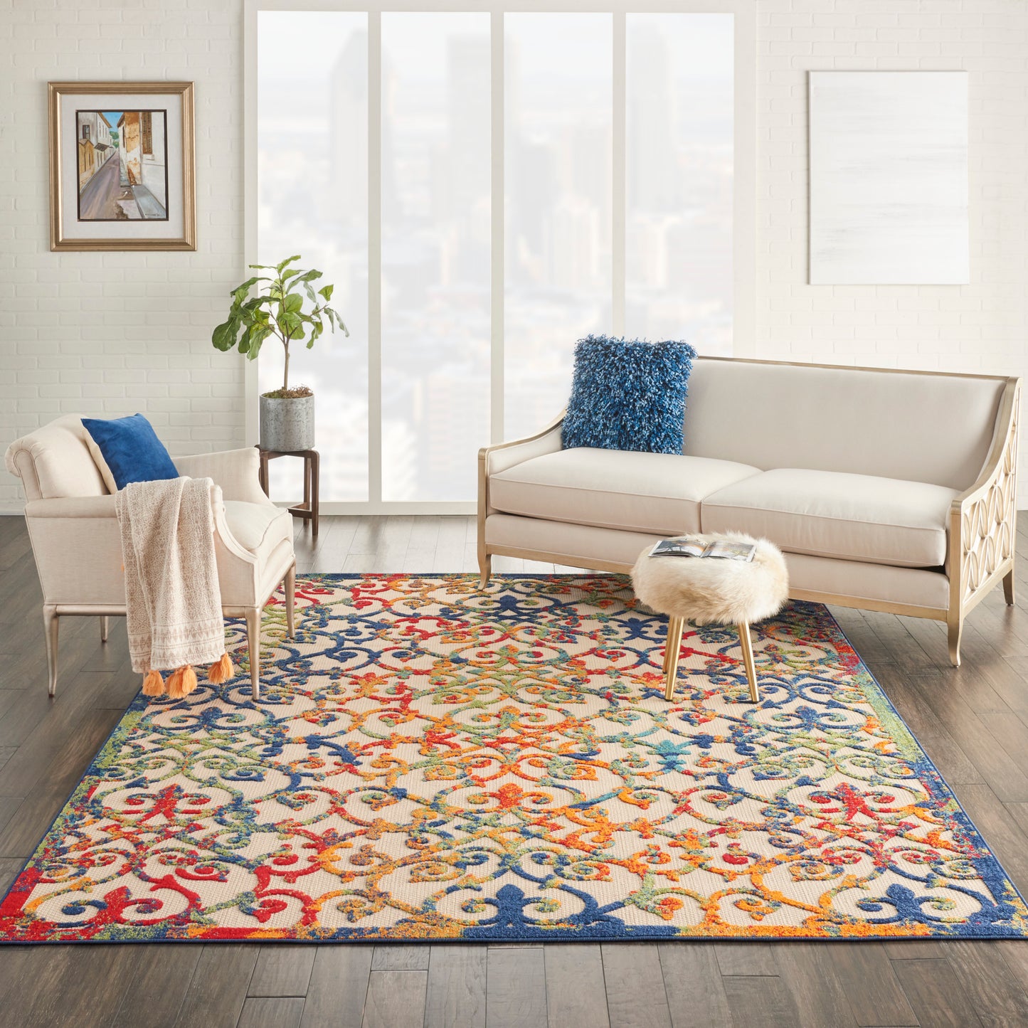 Nourison Aloha 9'6" x 13' Multicolor Contemporary Rug