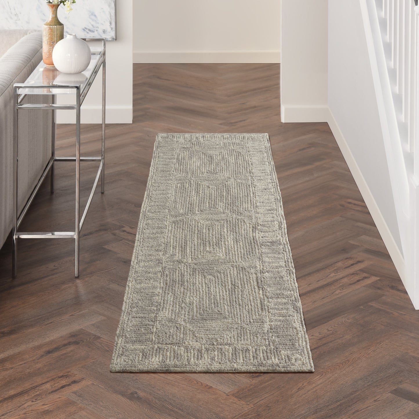 Nourison Colorado 2'3" x 7'6" Grey Modern Indoor Rug