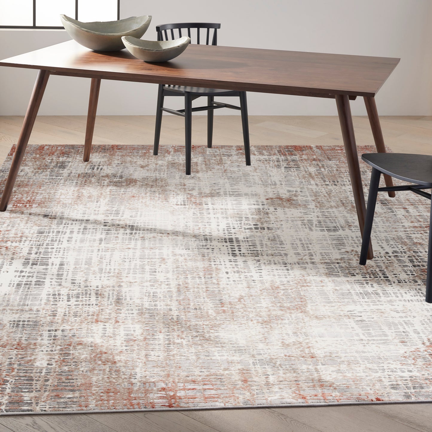 Calvin Klein CK022 Infinity 7'10" x 9'10" Rust Multicolor Modern Indoor Rug