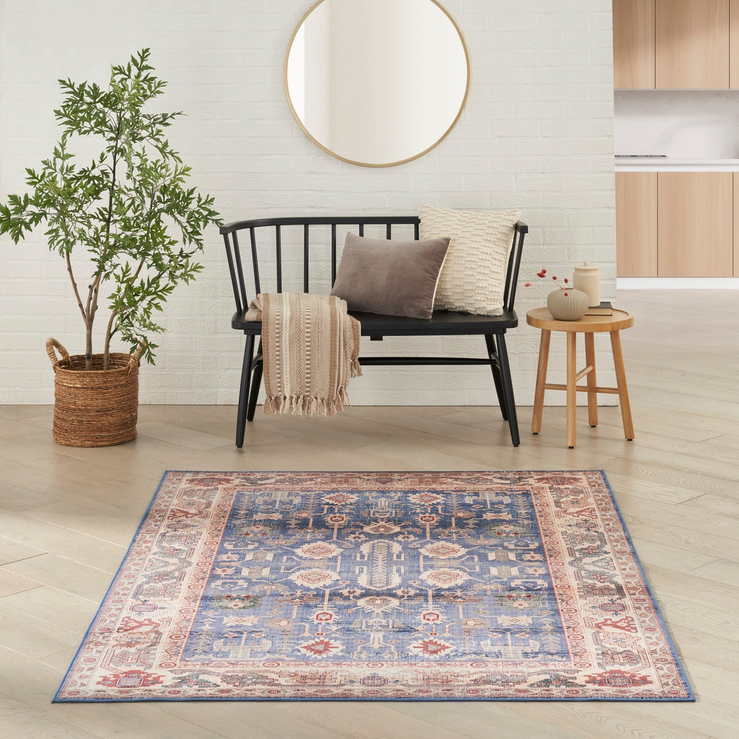 Nourison Vintage Home 3'9" x 5'9" Blue Bohemian Indoor Rug