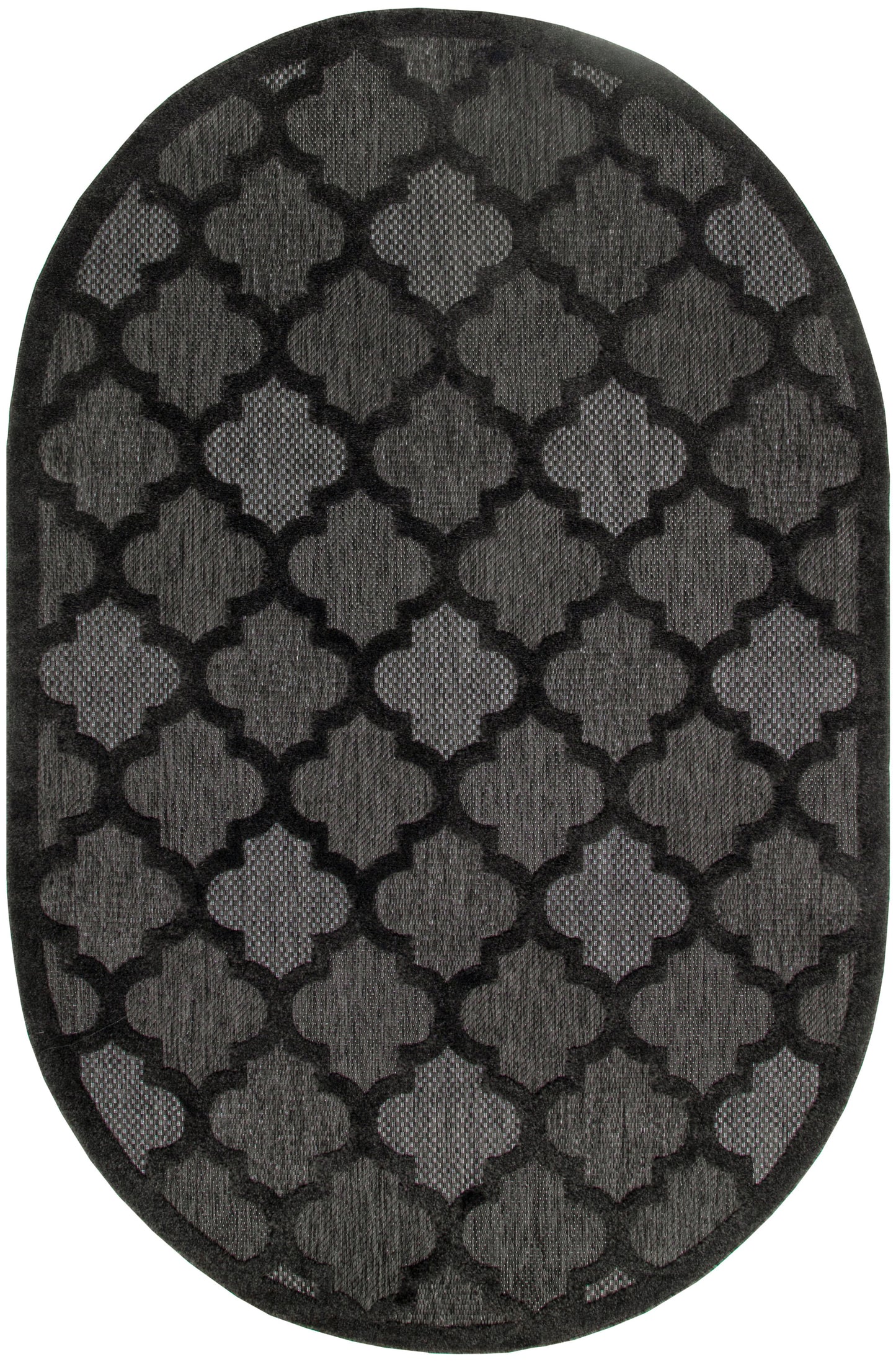 Nourison Easy Care 6' x 9' Oval Charcoal Black Modern Rug