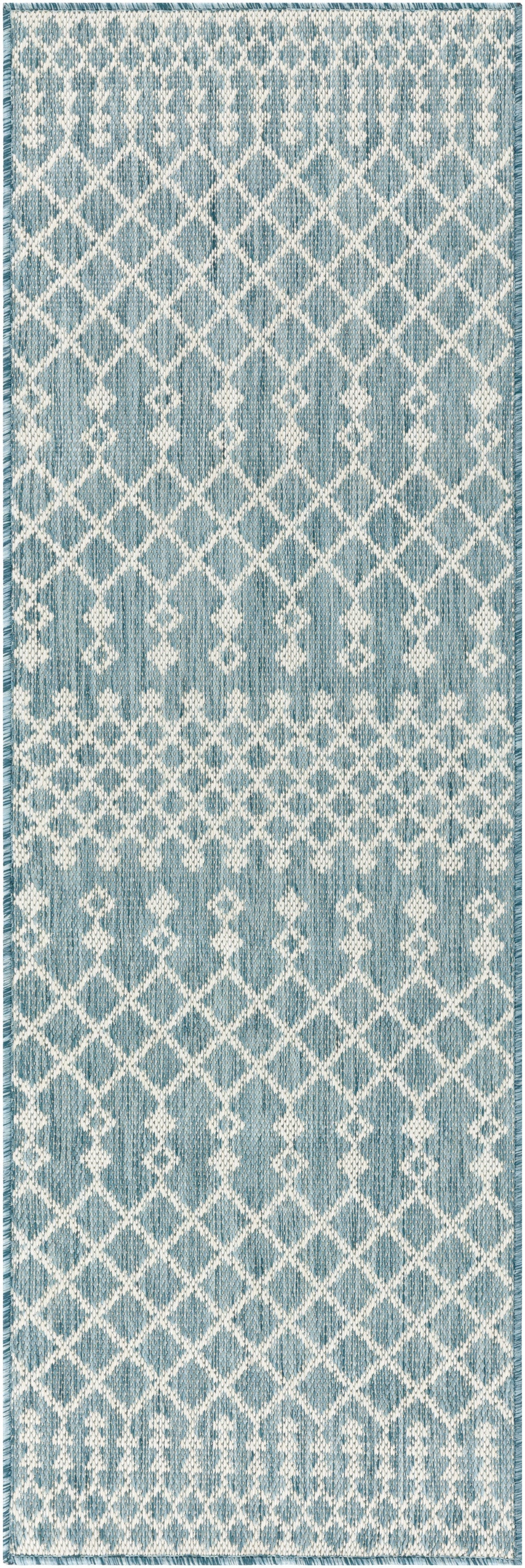 Nourison Positano 2' x 6' Aqua Modern Rug