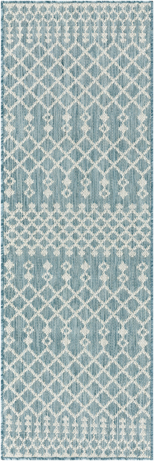 Nourison Positano 2' x 6' Aqua Modern Rug