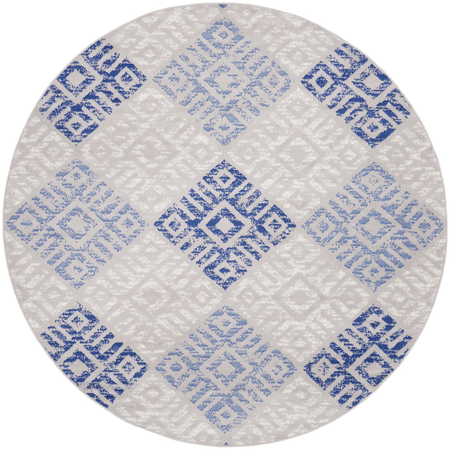 Nourison Whimsicle 8' x Round Grey Blue Bohemian Indoor Rug