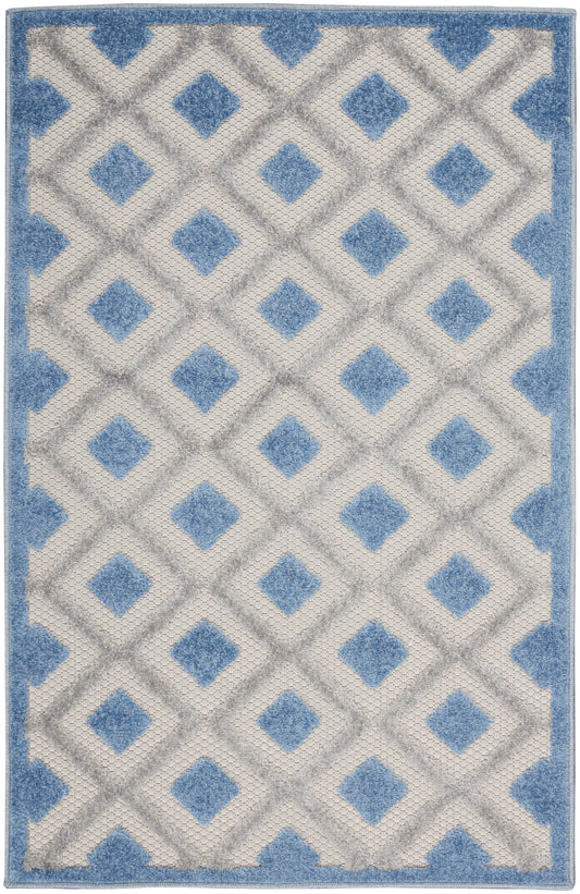 Nourison Aloha 2'8" x 4' Blue Grey Modern Rug