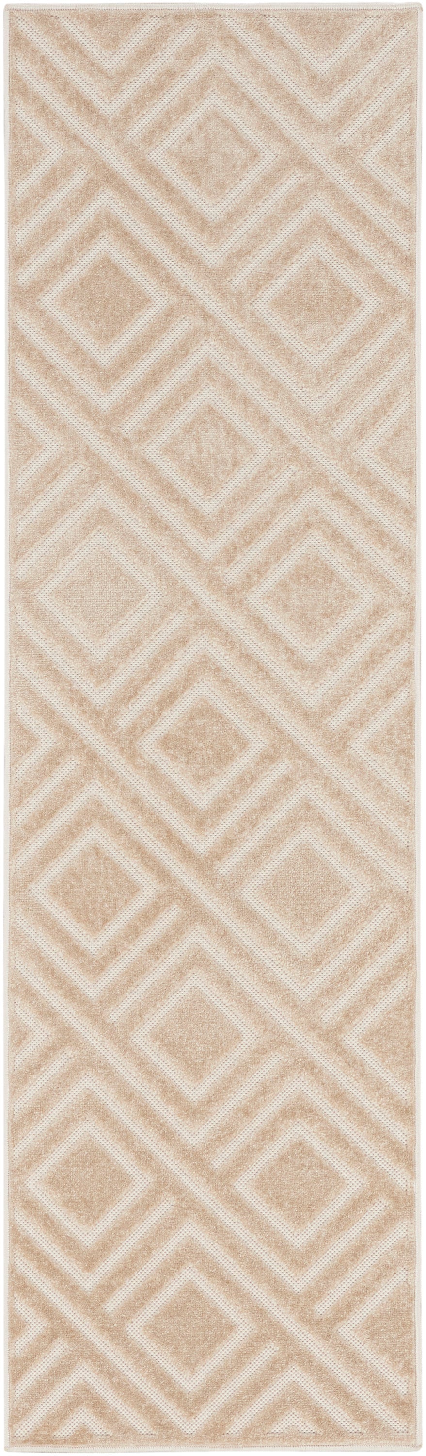 Nourison Care Free 2' x 6' Beige Modern Indoor Rug