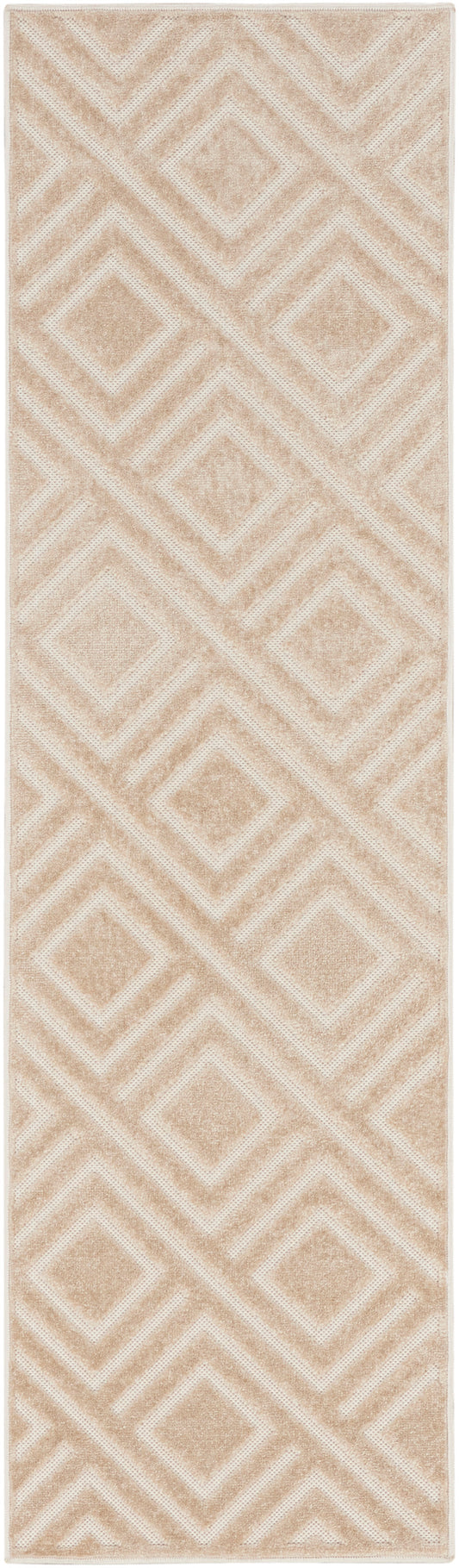 Nourison Care Free 2' x 6' Beige Modern Indoor Rug