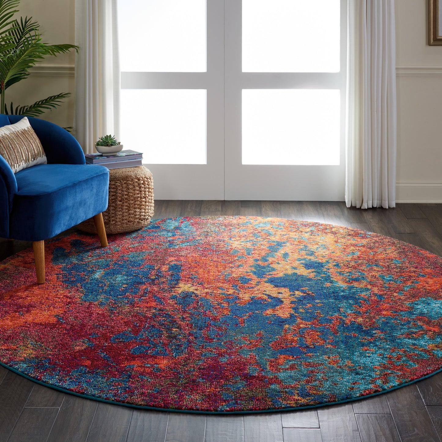 Nourison Celestial 7’10” x Round Atlantic Modern Indoor Rug