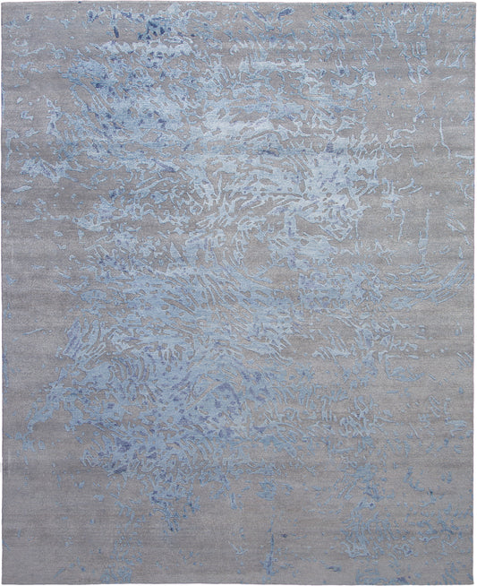 Nourison Silk Shadows 9'9" x 13'9" Grey Blue Modern Indoor Rug