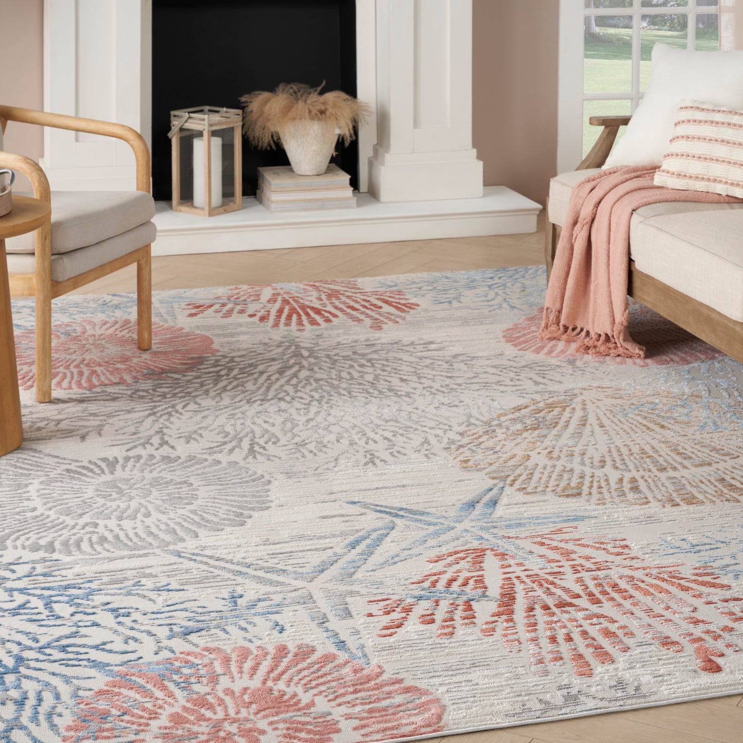 Nourison Seaside 7'10" x 9'10" Multicolor Coastal, Nautical & Beach Indoor Rug