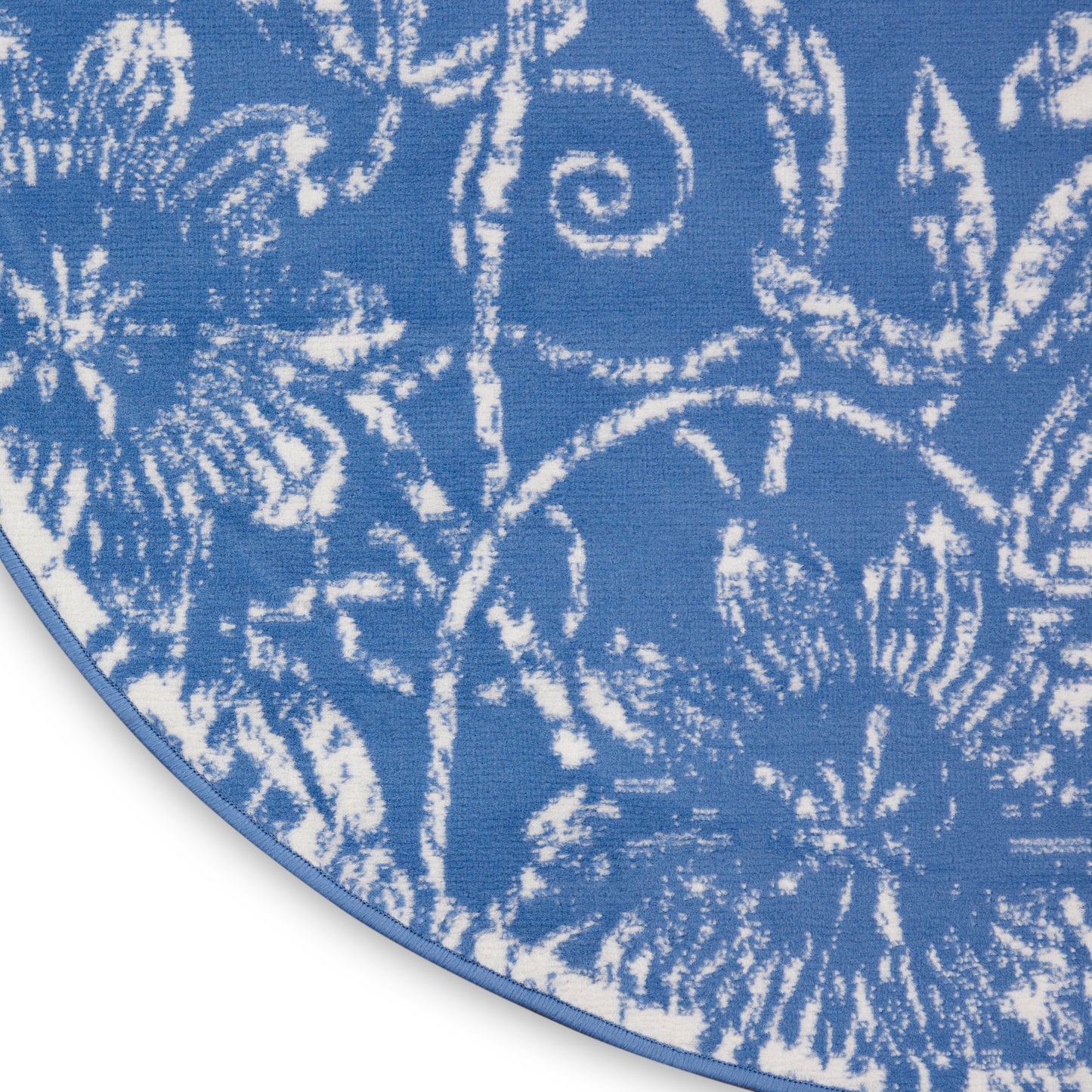 Nourison Whimsicle 5' x Round Blue Farmhouse Indoor Rug