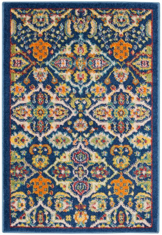 Nourison Allur 2' x 3' Navy Multicolor Bohemian Indoor Rug