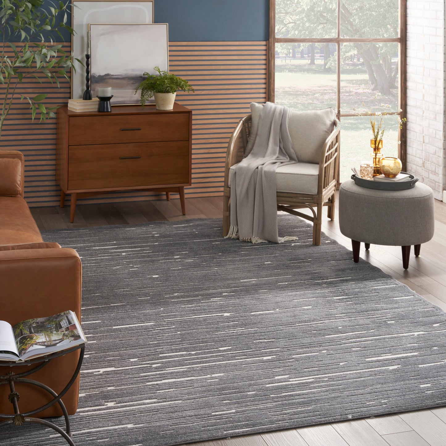 Nourison Care Free 9'2" x 12' Grey Modern Indoor Rug