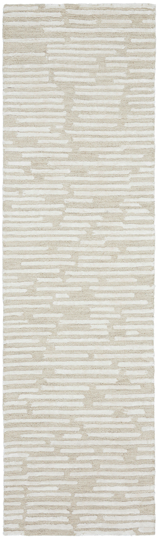 Calvin Klein CK010 Linear 2'3" x 8' Ivory Modern Indoor Rug