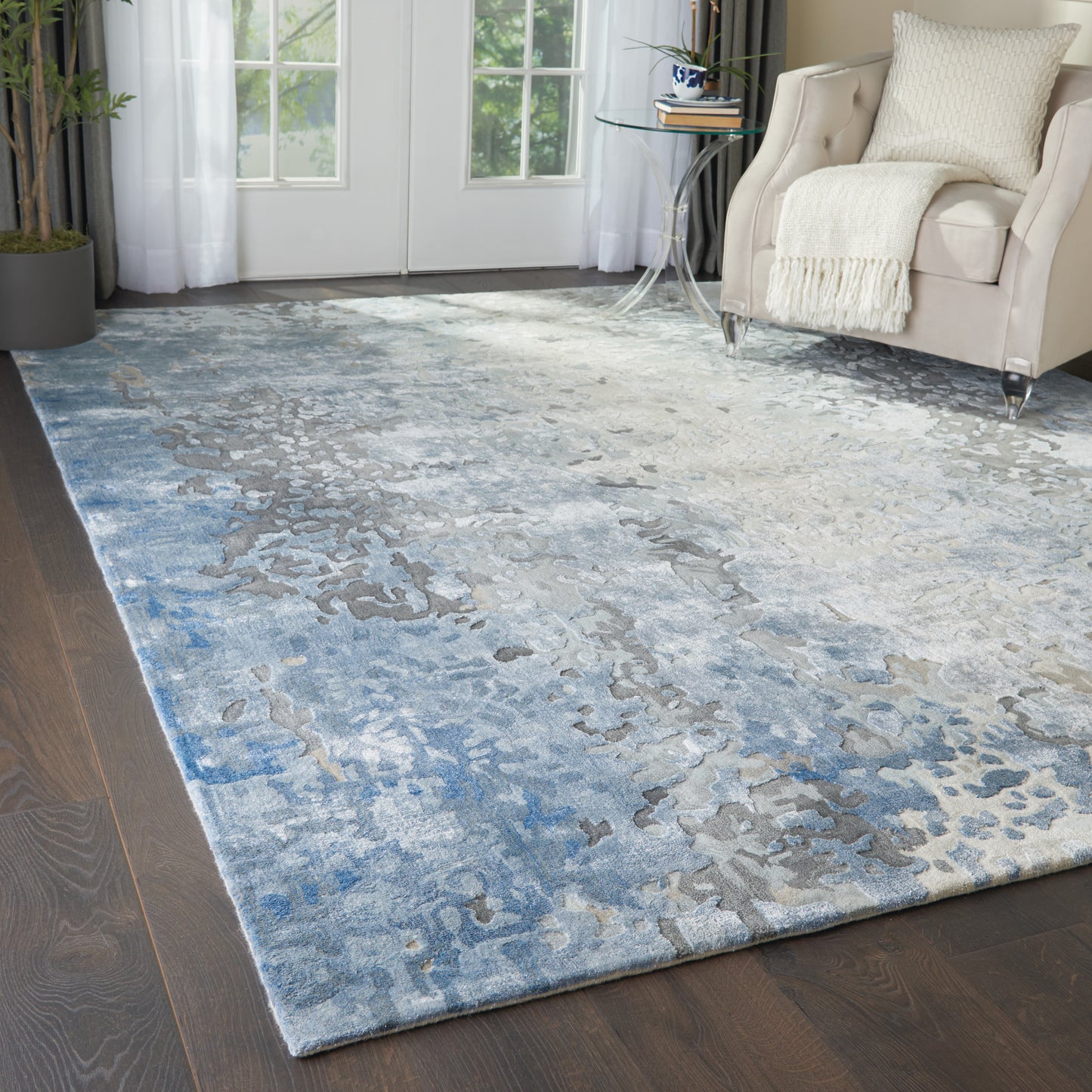 Nourison Prismatic 7'9" x 9'9" Denim Modern Indoor Rug