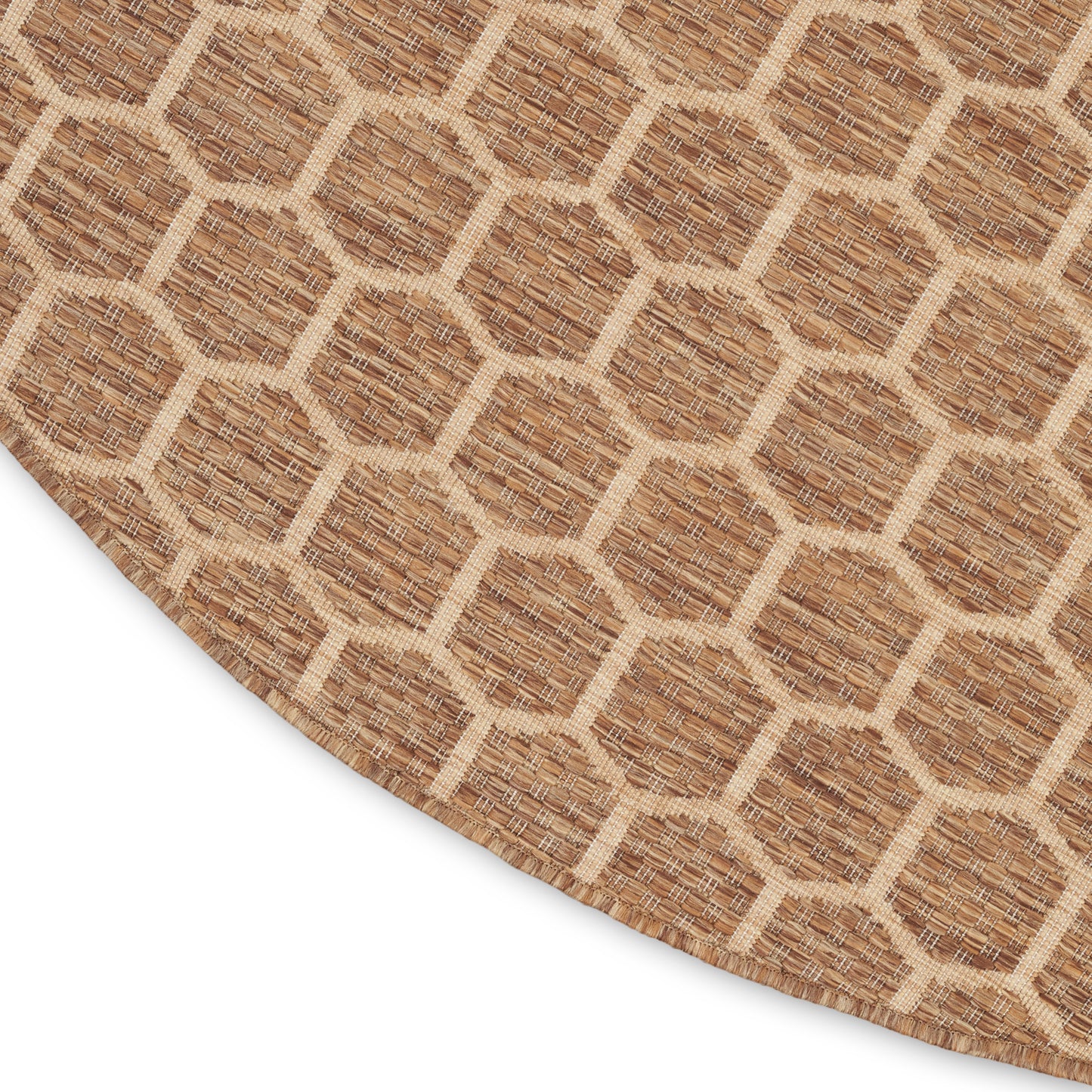 Nourison Twist Reversible 8' x Round Natural Modern Rug