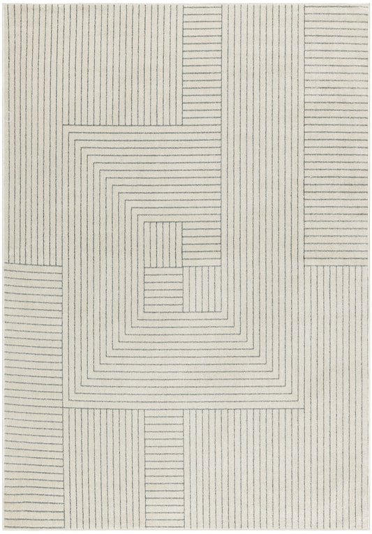 Nourison Washable Decor 9' x 12' Cream Blue Modern Indoor Rug