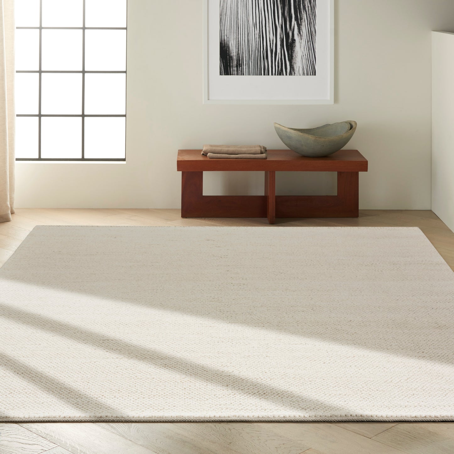 Calvin Klein Textured Dots 7'9" x 9'9" Cream Beach Indoor Rug