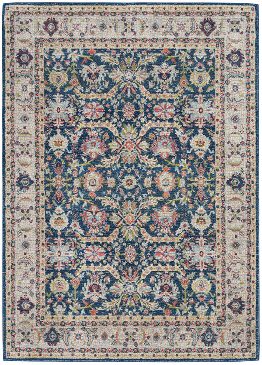 Nourison Ankara Global 4' x 6' Navy Multicolor Traditional Indoor Rug