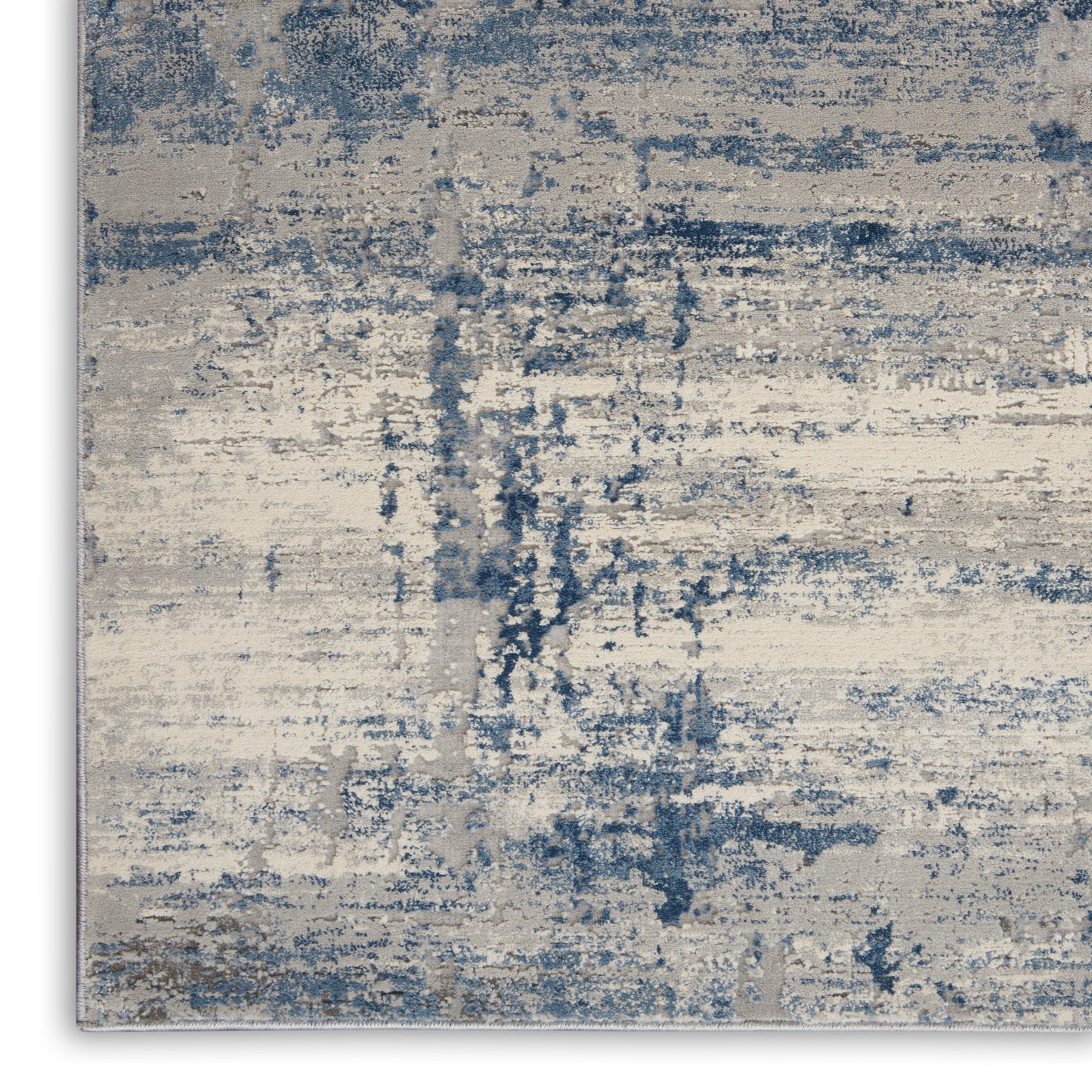 Nourison Rustic Textures 5'3" x 7'3" Ivory Blue Modern Indoor Rug