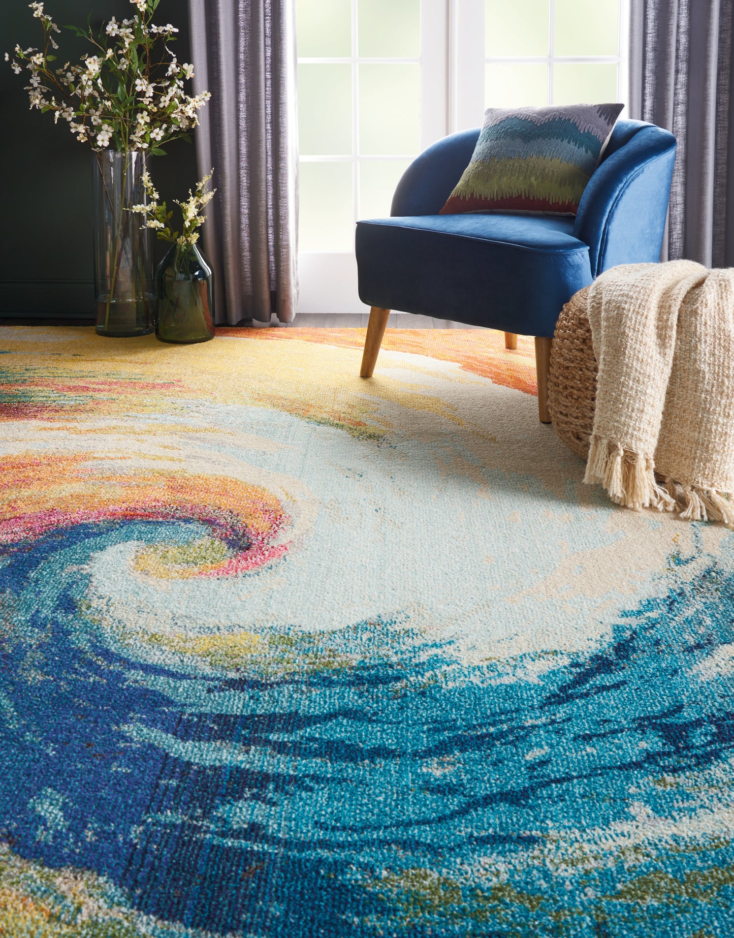 Nourison Celestial 7'10" x 10'6" Wave Modern Indoor Rug