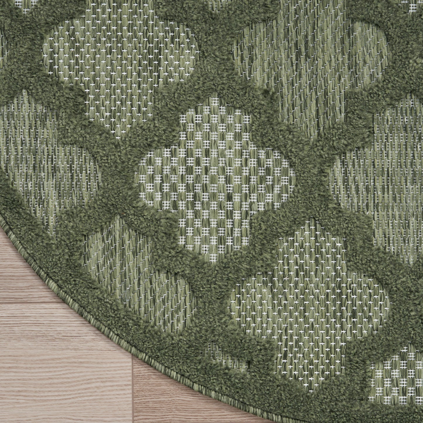 Nourison Easy Care 4' x Round Green Modern Rug