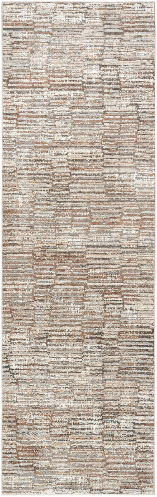 Nourison Sustainable Trends 2'2" x 7'6" Ivory Mocha Modern Indoor Rug