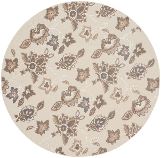 Nourison Aloha 7'10" x Round Beige Farmhouse Rug