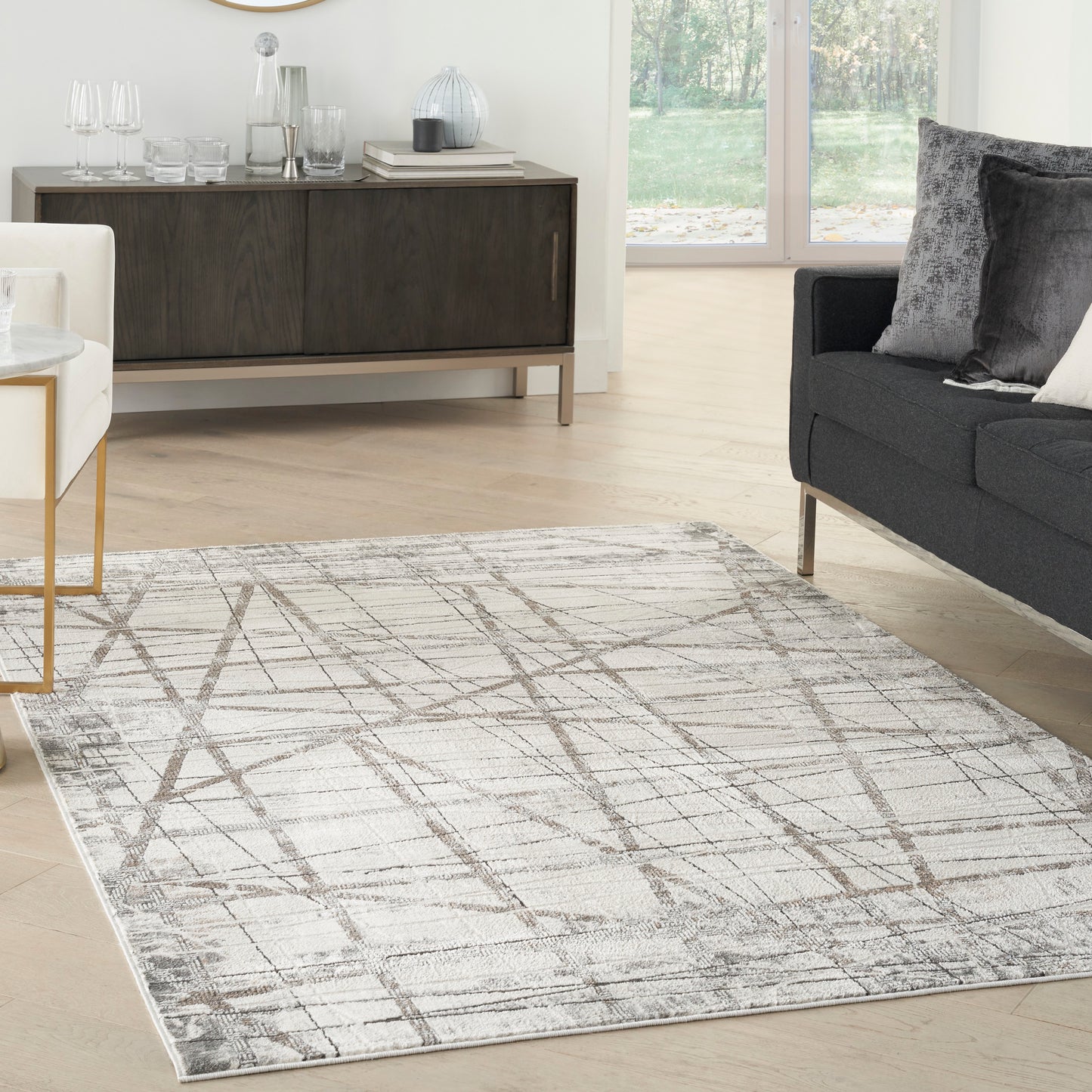 Nourison Desire 6' x 9' Grey Silver Modern Indoor Rug