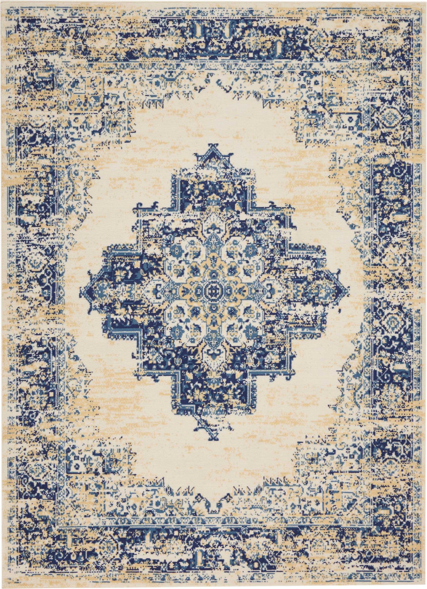 Nourison Grafix 5'3" x 7'3" White Vintage Indoor Rug