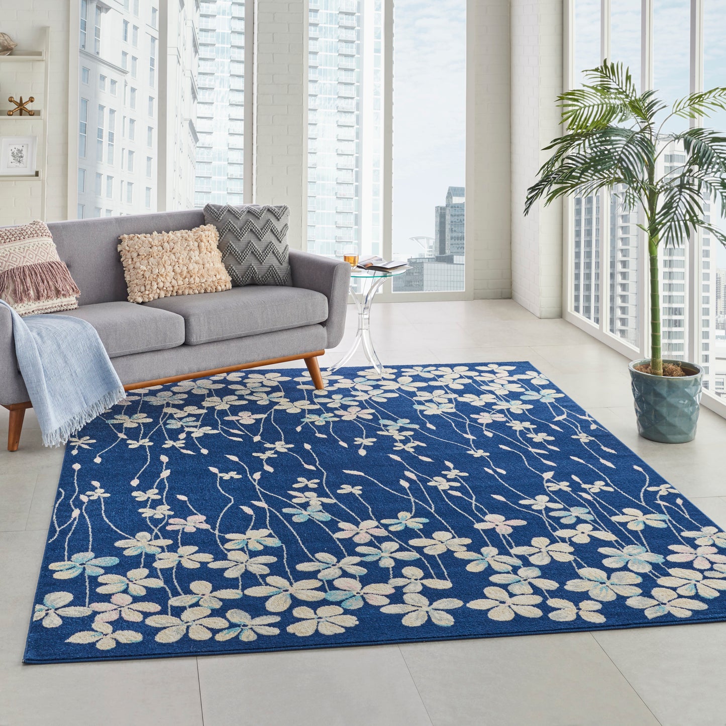 Nourison Tranquil 8' x 10' Navy Contemporary Indoor Rug