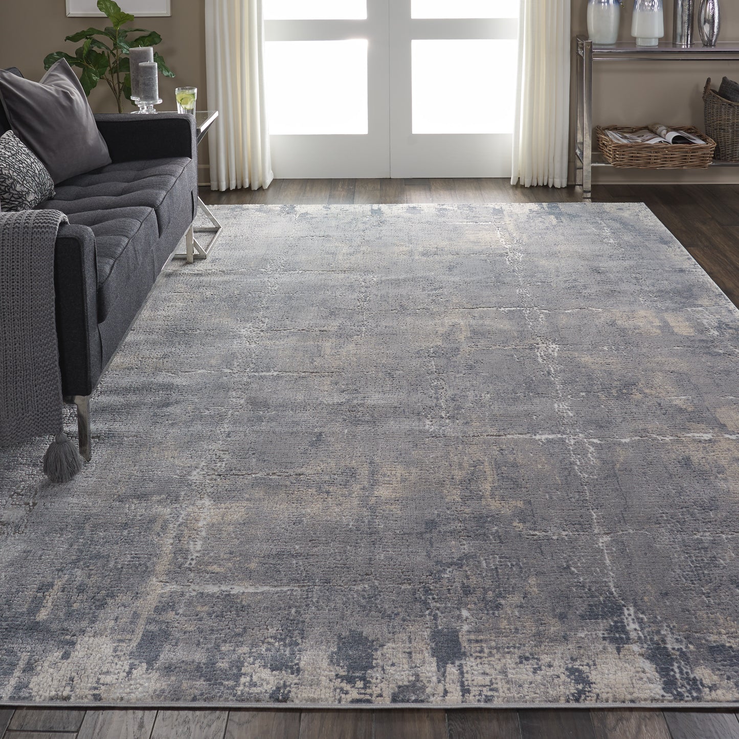 Nourison Rustic Textures 7'10" x 10'6" Grey Beige Modern Indoor Rug