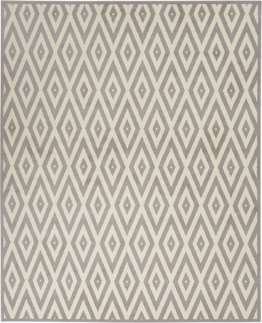 Nourison Grafix 7'10" x 9'10" White/Grey Mid-Century Modern Indoor Rug