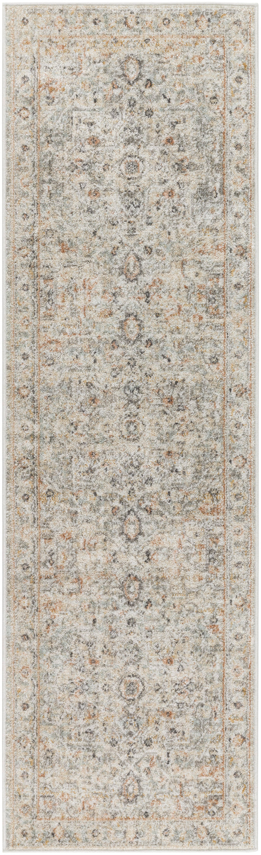 Nourison Oushak Home 2'3" x 7'6" Light Grey Vintage Indoor Rug