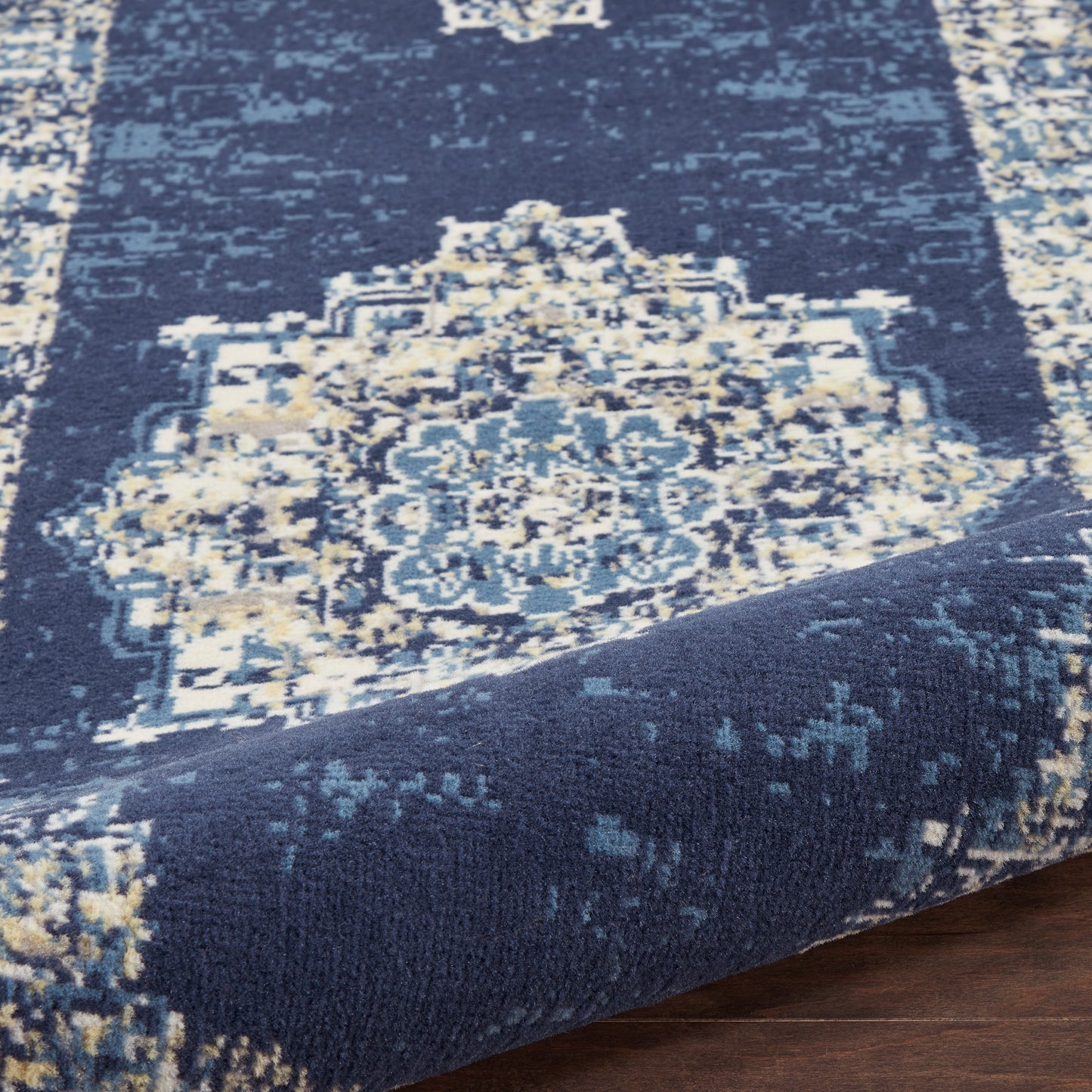 Nourison Grafix 2' x 6' Navy Blue Vintage Indoor Rug