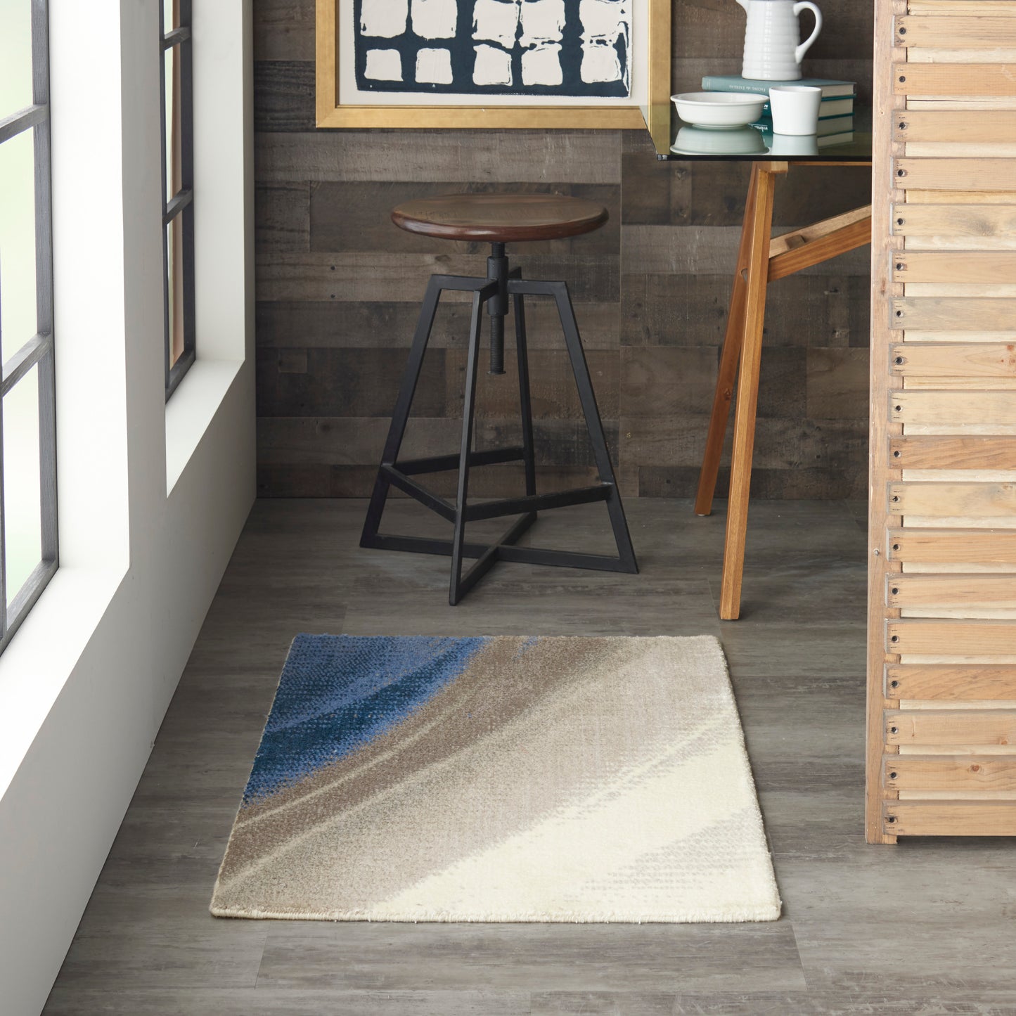 Nourison Twilight 2' x 3' Ivory Grey Blue Modern Indoor Rug