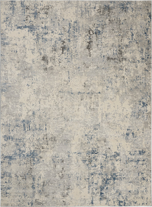 Nourison Rustic Textures 9'3" x 12'9" Ivory/Grey/Blue Modern Indoor Rug