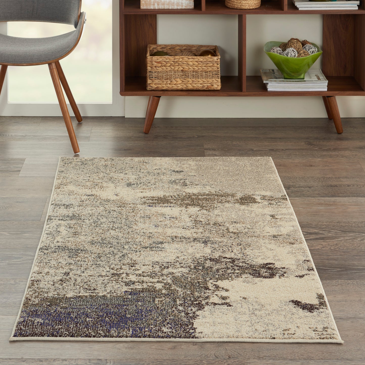 Nourison Celestial 3' x 5' Ivory/Grey Modern Indoor Rug