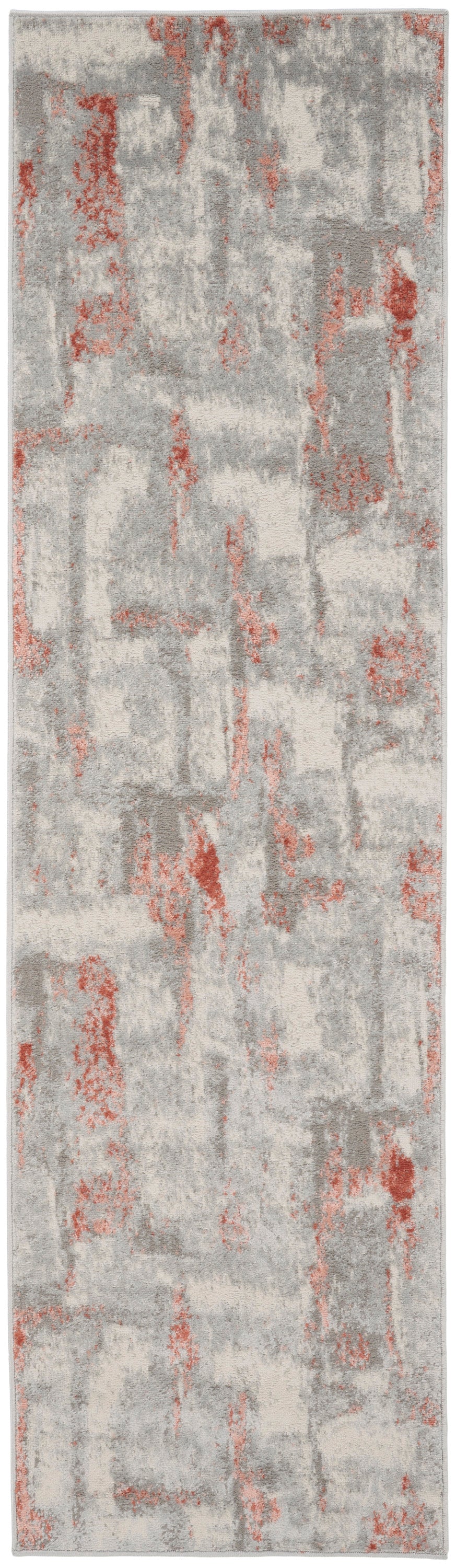 Nourison Elation 2'3" x 7'6" Grey Brick Modern Indoor Rug