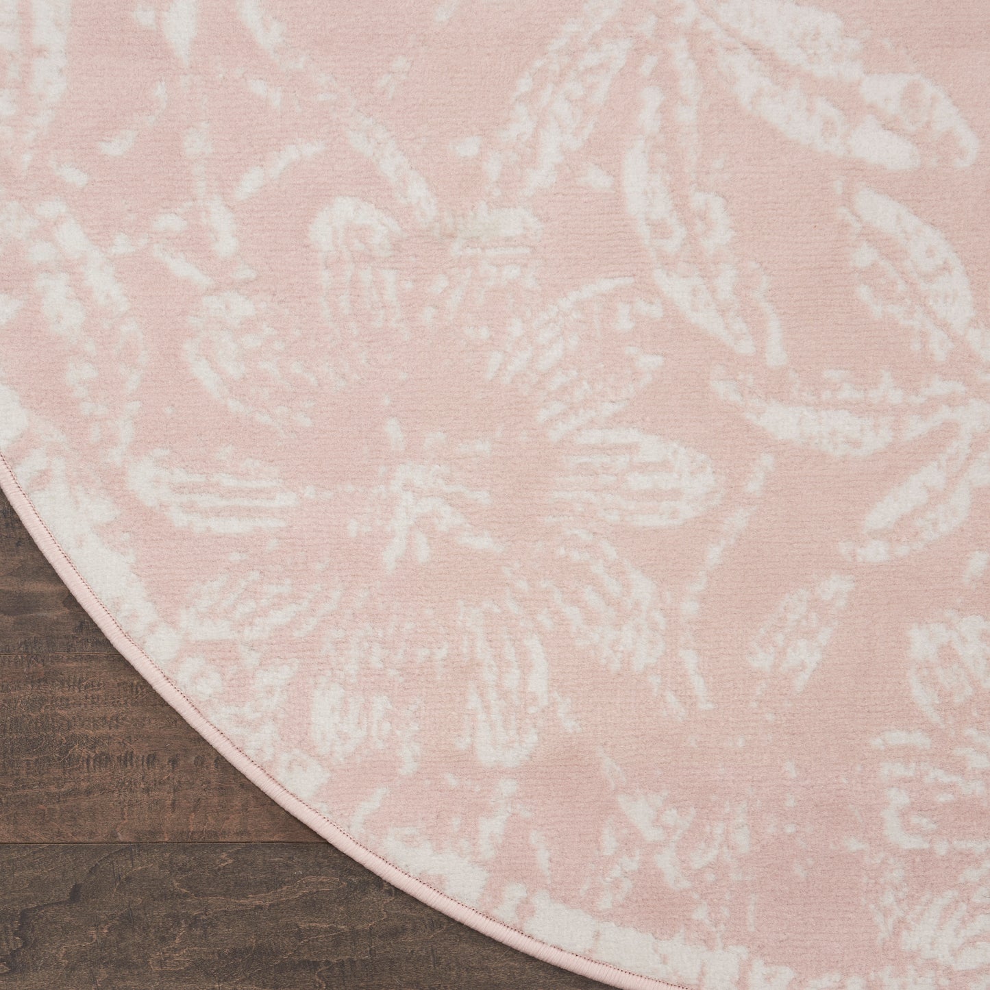 Nourison Whimsicle 5' x Round Pink Farmhouse Indoor Rug