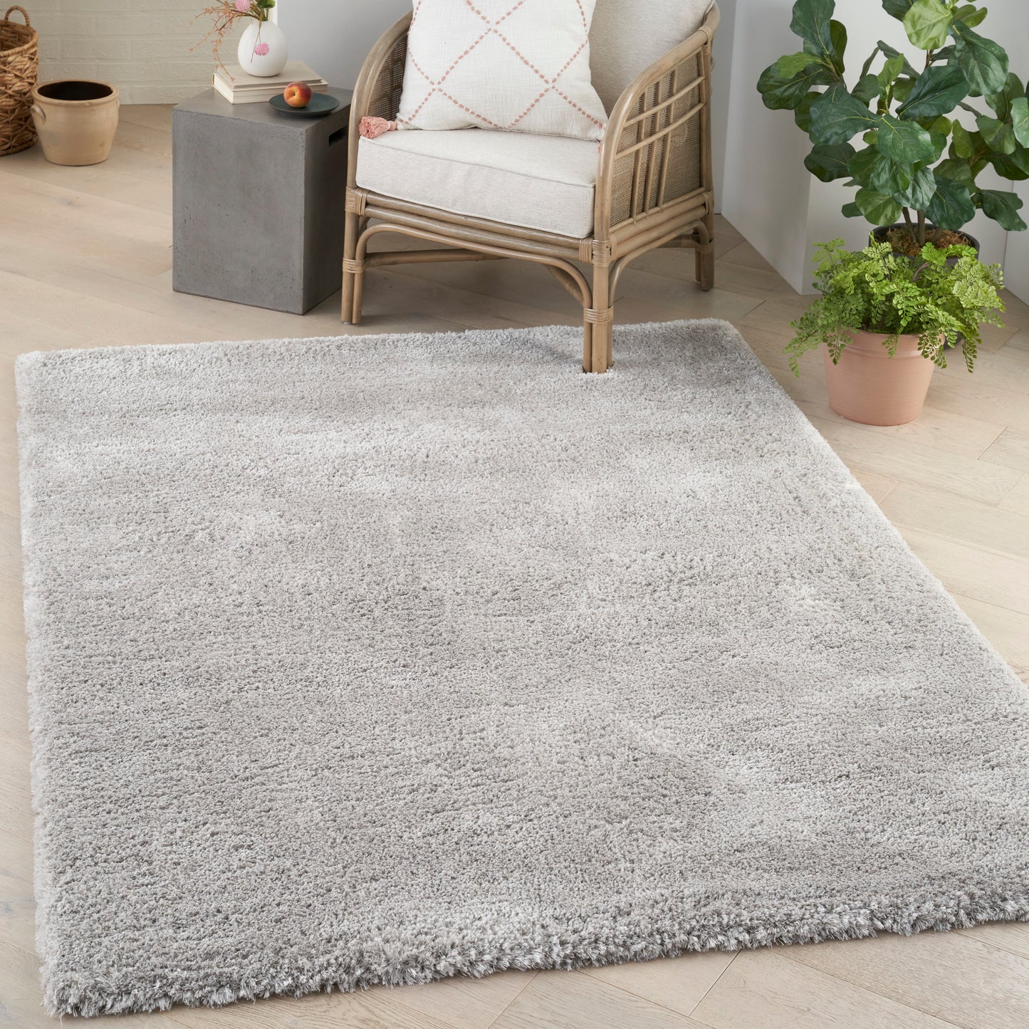 Nourison Dreamy Shag 4' x 6' Silver Shag Indoor Rug