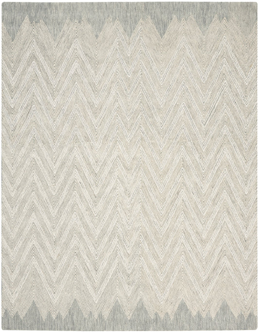 Nourison Interlock 7'9" x 9'9" Teal Modern Indoor Rug