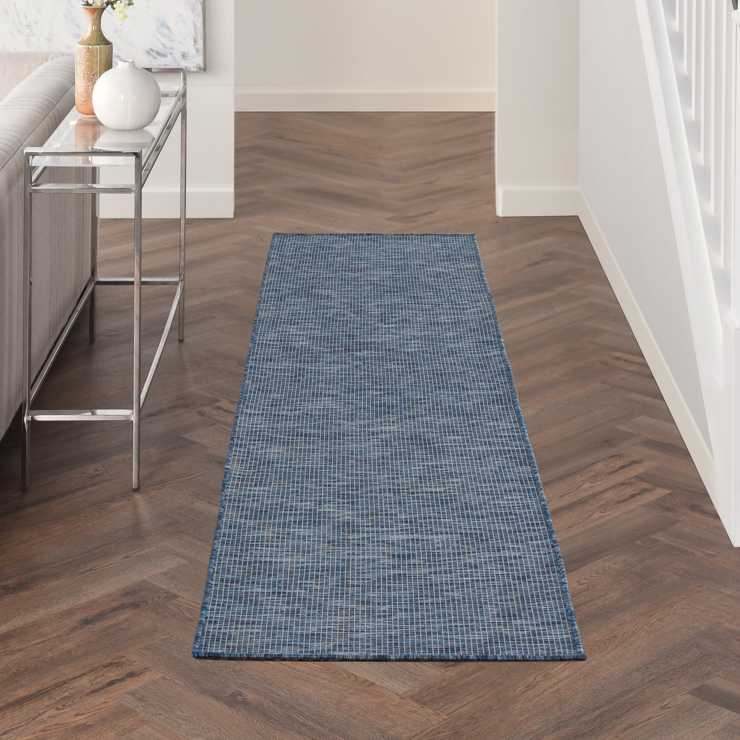 Nourison Positano 2' x 6' Navy Blue Modern Rug