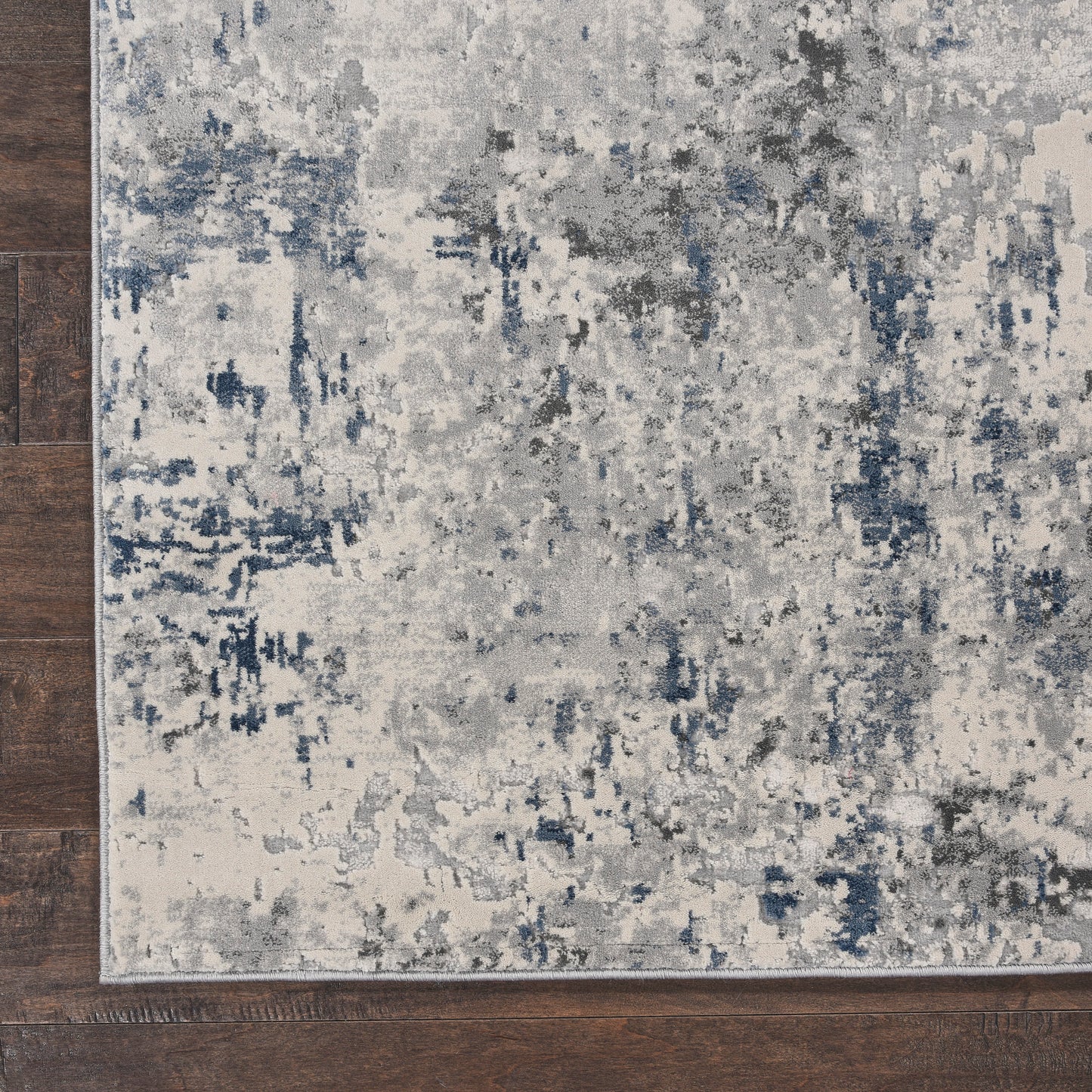 Nourison Rustic Textures 7'10" x 10'6" Ivory/Grey/Blue Modern Indoor Rug