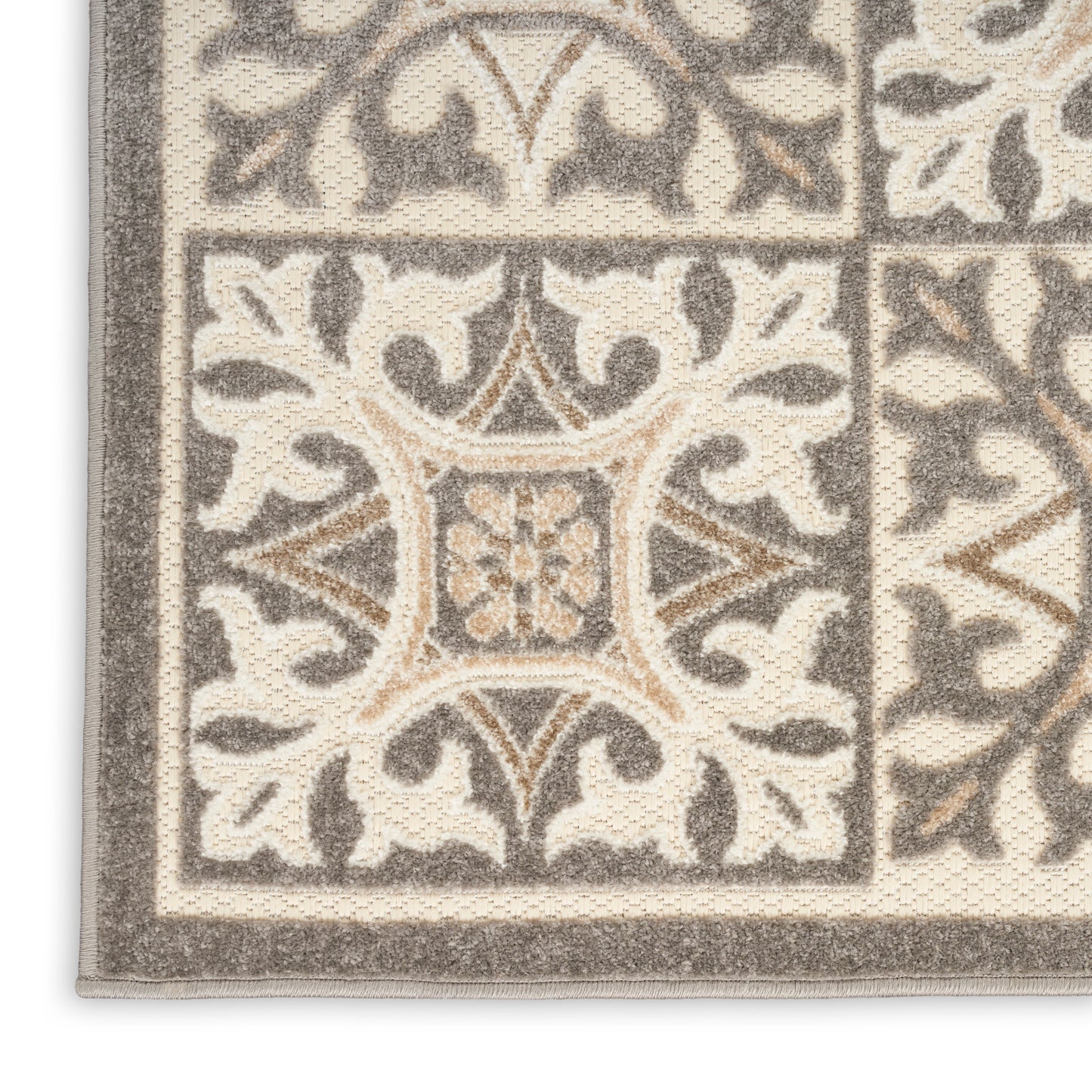 Nourison Aloha 3'6" x 5'6" Ivory Grey Contemporary Rug