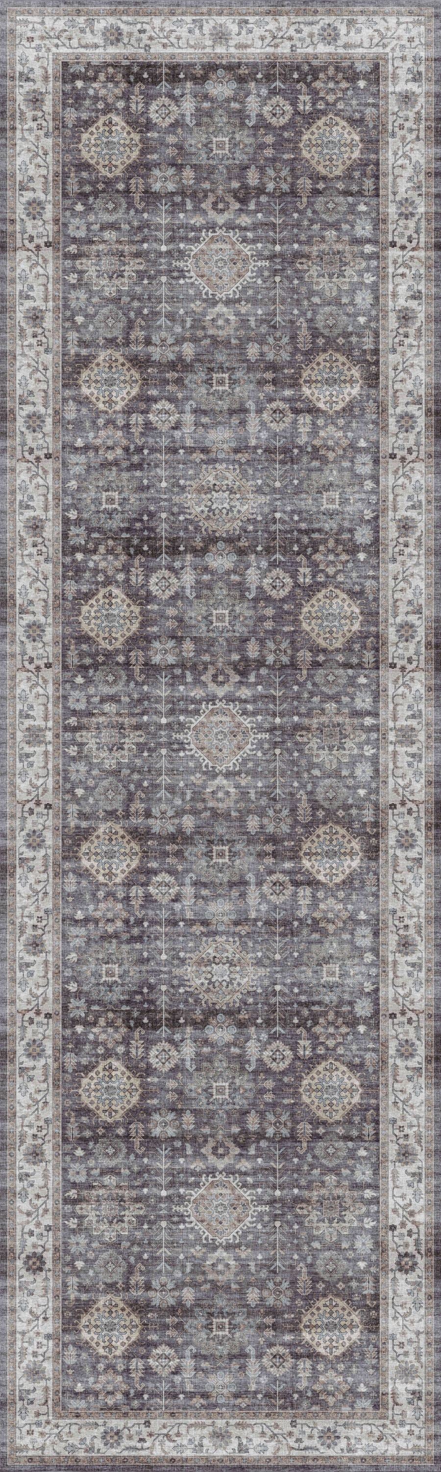 Nourison Fulton 2'3" x 7'6" Charcoal Vintage Indoor Rug