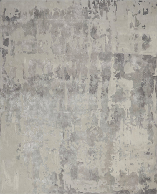 Nourison Prismatic 7'9" x 9'9" Silver Grey Modern Indoor Rug